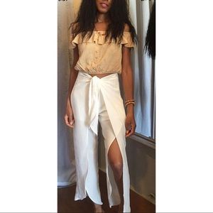 COPY - NWT- Wide Leg Pants With Front Splits